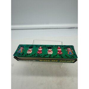 Vintage Little Folks Set of Six Handpainted Wooden Christmas Tree Ornaments in B